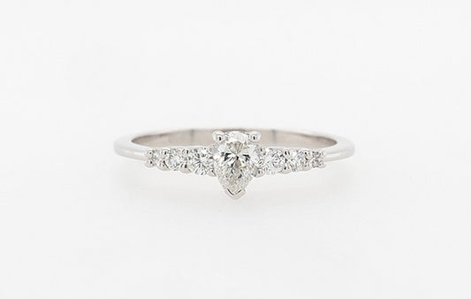 Engagement Ring 0.30ct Pear Cut Ring