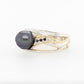 Pearl & Black Diamond Pave Ring 