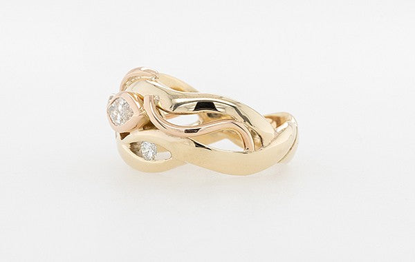 Diamond & Sapphire Ring Marquise 0.44ct