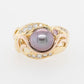 Pearl & 4PP Pink Diamond Ring