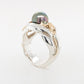 Geraldton Wax Pearl Green Diamond Pink Spinel Ring