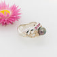 Geraldton Wax Pearl Green Diamond Pink Spinel Ring