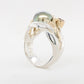 Pearl & Champagne Diamond Ring 9-9.2mm Semi Round