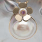 Geraldton Wax Mabe Pearl & Pink Sapphire Pendant Large