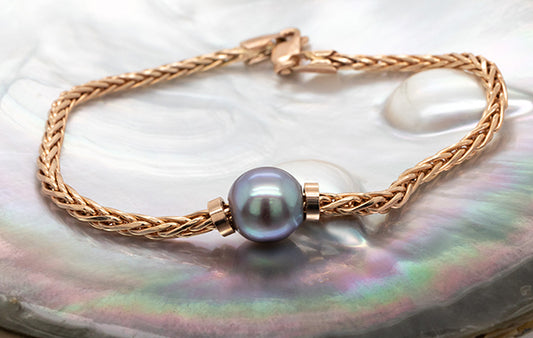 Pearl Slider Wheat Bracelet