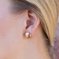 9R Half-Round Embossed Button Stud Earrings