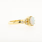 Opal Pink Diamond Leaf Cluster Engagement Ring 18Y