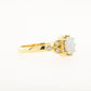Opal Pink Diamond Leaf Cluster Engagement Ring 18Y