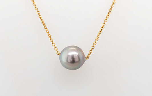 Pearl Slider Necklace Belcher Chain 8.7mm