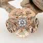 Floral Extravaganza Pink Diamond French Knit Ring