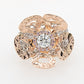 Floral Extravaganza Pink Diamond  French Knit Ring