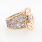 Floral Extravaganza Pink Diamond  French Knit Ring