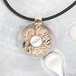 Geraldton Wax Embossed Mother of Pearl & Mabe Pendant