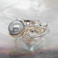 Pearl, White Diamond & Champagne Diamond Ring
