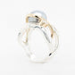 Pearl, White Diamond & Champagne Diamond Ring