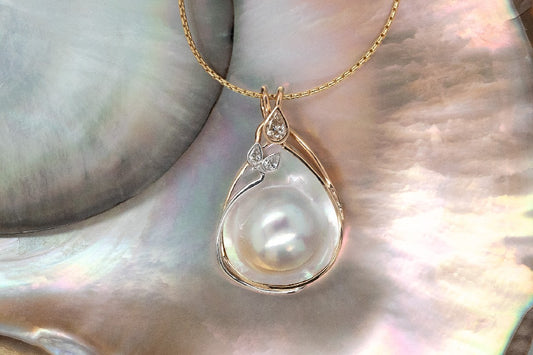 Mabe Pear Diamond Pendant