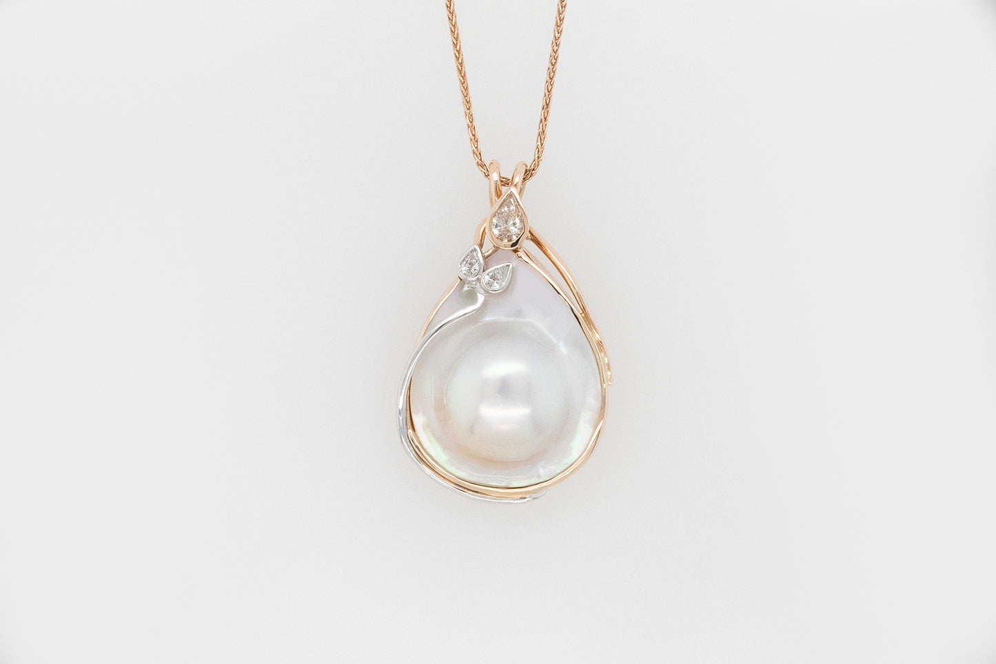 Mabe Pear Diamond Pendant