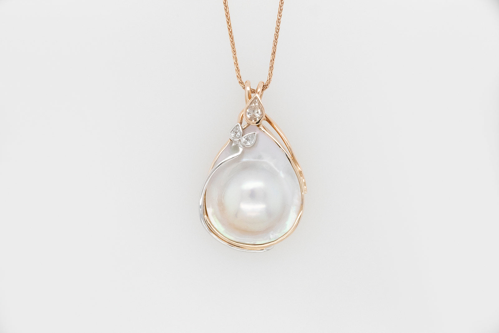 Mabe Pear Diamond Pendant