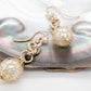 French Knitted Pearl Belcher Link Earrings