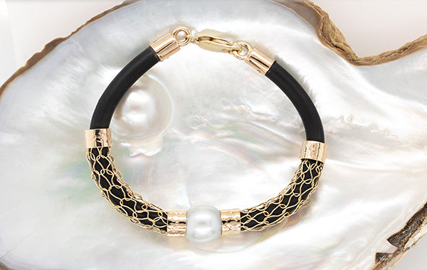 French Knitted Pearl Neoprene Bracelet 9/18Y