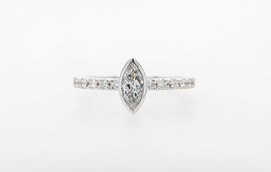 Engagement Ring 0.41ct Marquise Diamond GIA