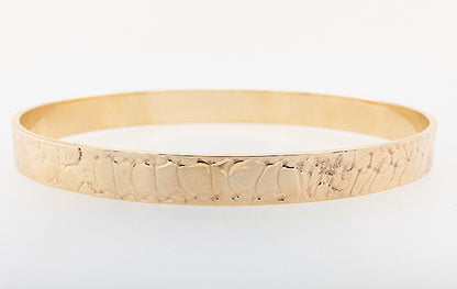 Embossed Solid Bangle Oval Shape 22.72grams.