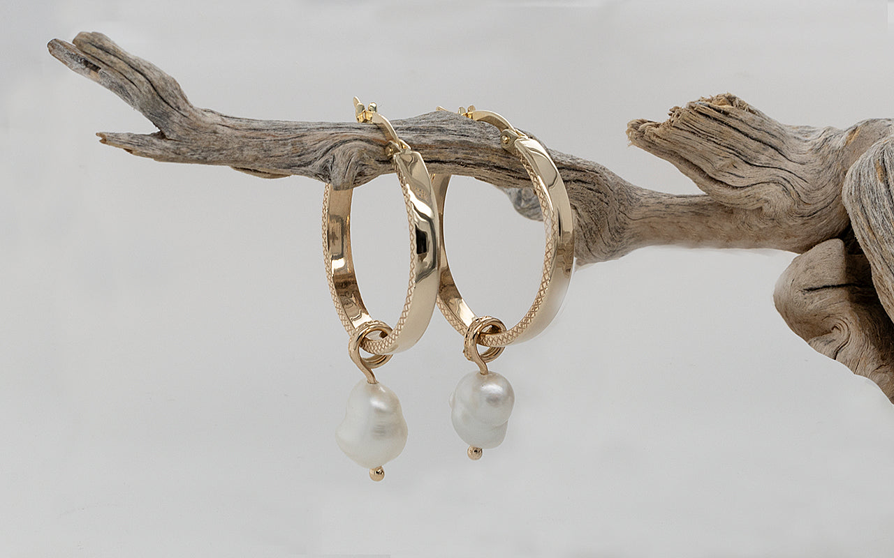 Cygnet Bay Keshi Pearl Fancy Hoop Earrings