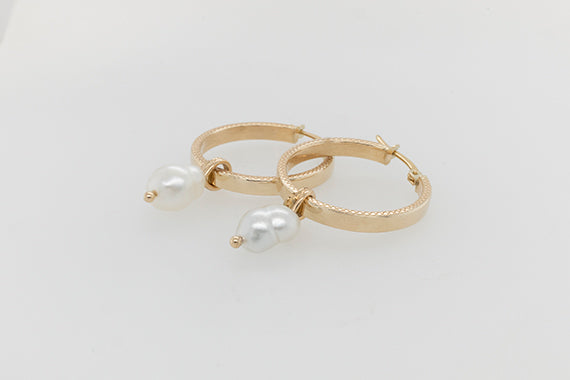 Cygnet Bay Keshi Pearl Fancy Hoop Earrings