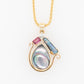 Mabe Pear, Opal, Tourmaline, and Diamond Pendant