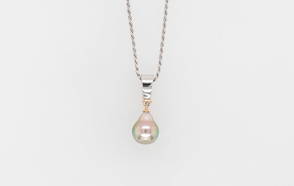 Pearl Diamond Drop Pendant