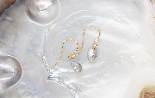 Pearl Keshi Drop Earrings 2
