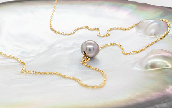 Pearl Slider Necklace Cable Adjustable 8.5mm