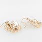 Embossed Bent Gold & Diamond Earrings