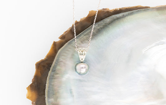 Pearl Drop Pendant Filagree Bale