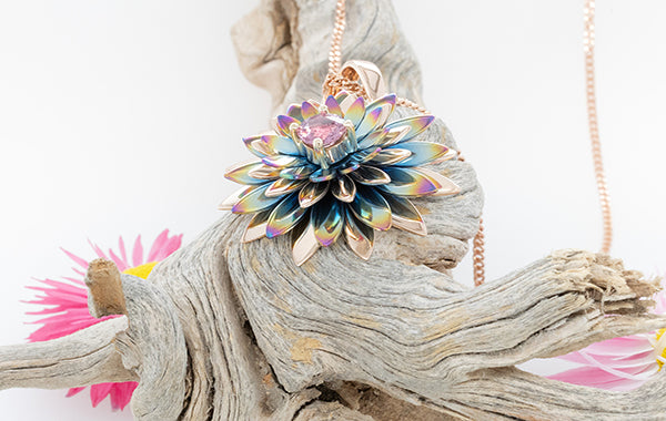 Everlasting Flower Pink Sapphire Pendant
