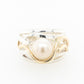 Akoya Pearl Two-Tone Wide Ring