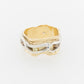 Fiddle Ring Moving with Champagne, Yellow and White Diamonds