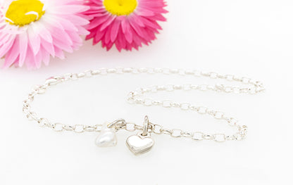 Keshi Akoya Belcher Anklet with Heart