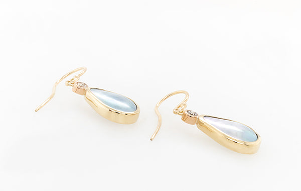 Mabe Pear Diamond Drop Earrings