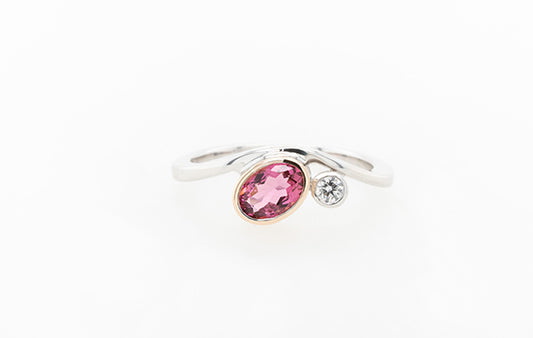 Pink Tourmaline Diamond Ring