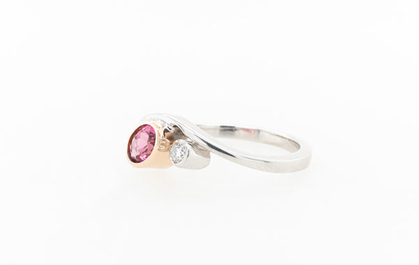 Pink Tourmaline Diamond Ring