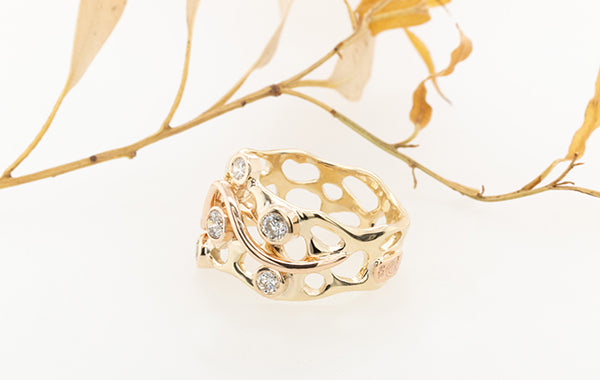 Coral Reef Champagne Diamond Ring