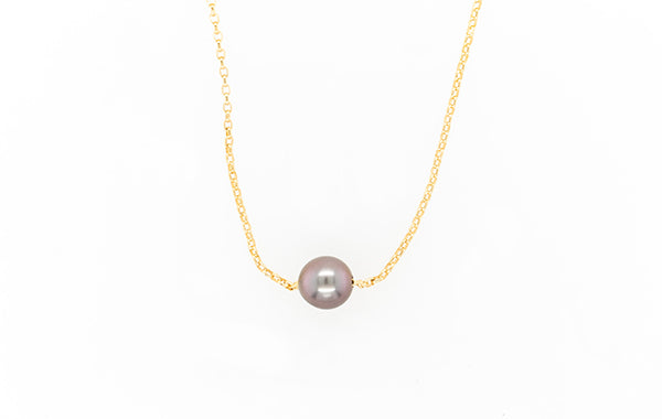 Pearl Slider Necklace Cable Chain 8.6mm