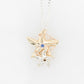 Starfish 3-Tone Sapphire Champagne Diamond Pendant