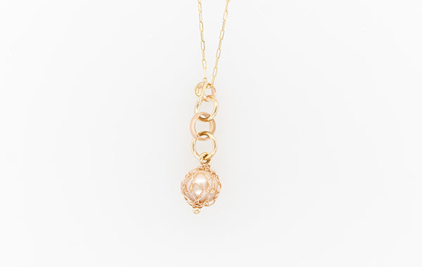 French Knitted Pearl Belcher Drop Pendant