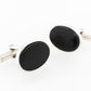 Cuff Links Black Coral Oval