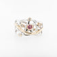 Coral Diamond Pink Tourmaline Ring