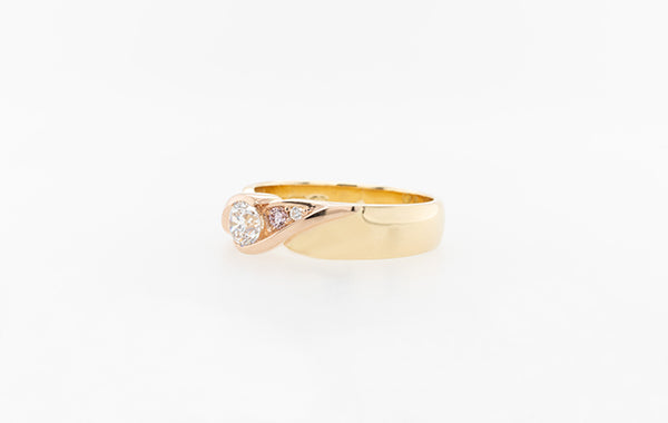 Pink Diamond Swirl Dress Wedding Ring