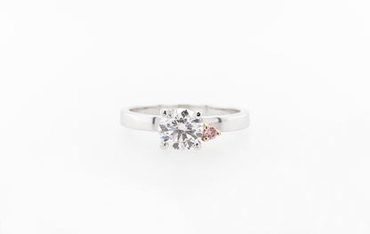 Engagement Ring Offset Pink Diamond
