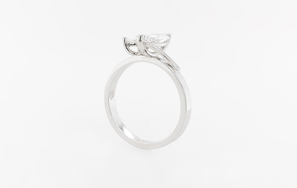 Engagement Ring Offset GIA Marquise & Pear